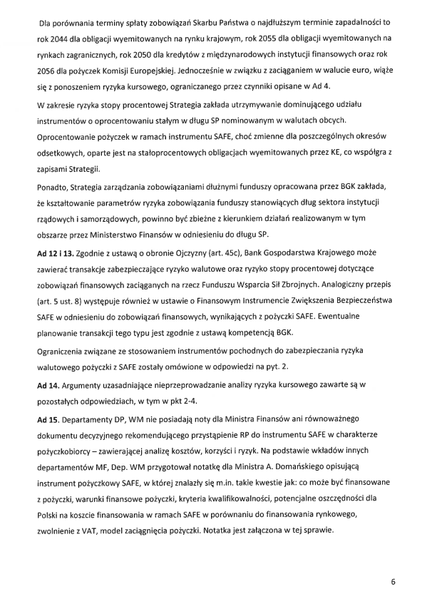 Ujawniam wyniki kontroli poselskiej w sprawie instrumentu SAFE