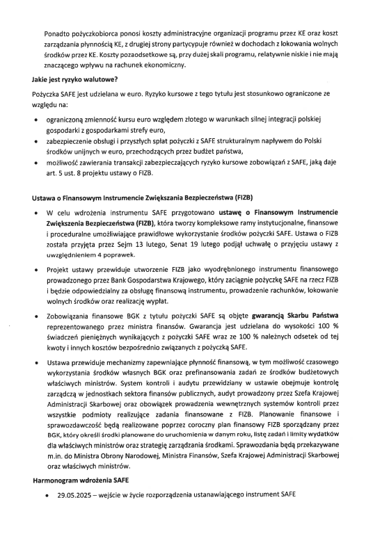 Ujawniam wyniki kontroli poselskiej w sprawie instrumentu SAFE