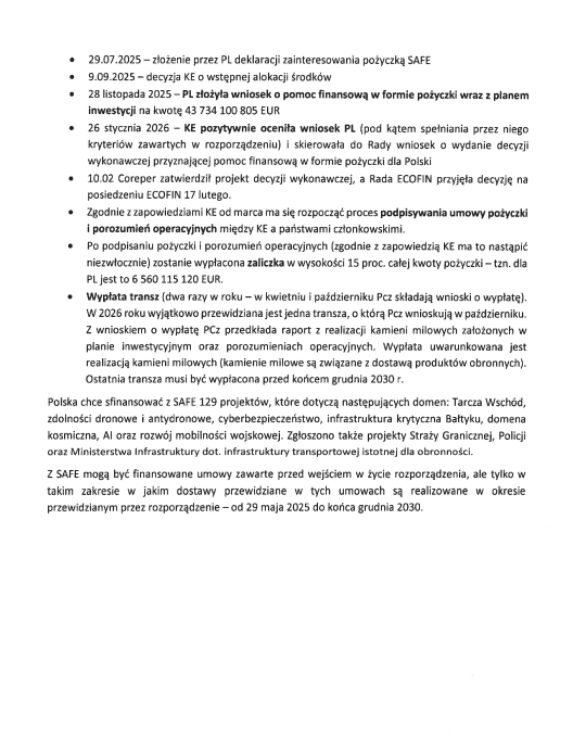 Ujawniam wyniki kontroli poselskiej w sprawie instrumentu SAFE