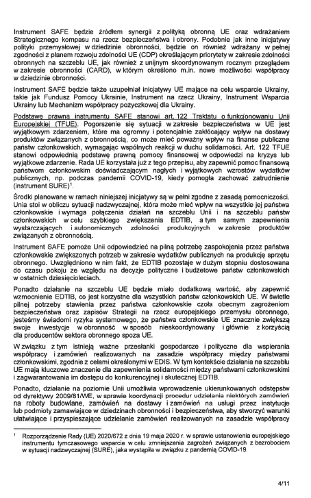 Ujawniam wyniki kontroli poselskiej w sprawie instrumentu SAFE