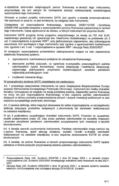 Ujawniam wyniki kontroli poselskiej w sprawie instrumentu SAFE