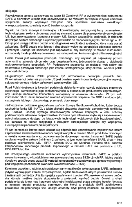 Ujawniam wyniki kontroli poselskiej w sprawie instrumentu SAFE