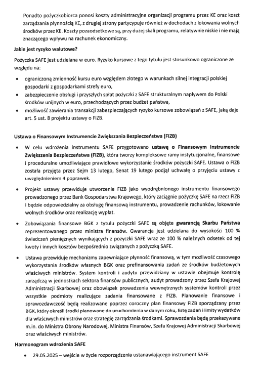 Ujawniam wyniki kontroli poselskiej w sprawie instrumentu SAFE