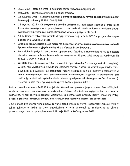 Ujawniam wyniki kontroli poselskiej w sprawie instrumentu SAFE