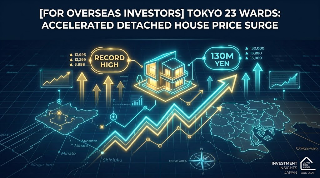 Giá nhà liền thổ xây mới trung bình tại 23 quận Tokyo đạt mức kỷ lục 130 triệu Yên