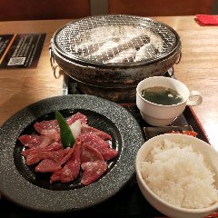 Lamb grilled on a charcoal grill for an affordable lunch menu