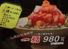 Seafood bowl with 6 kinds of fresh fish at a great value