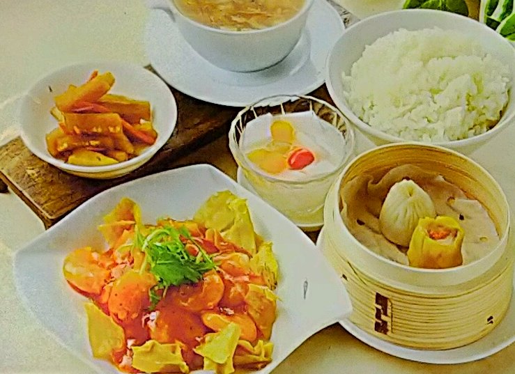芝海老のチリソース定食
