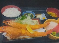 丸ごと使った海老の定食