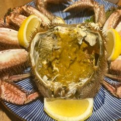 Reservations required. Crab sashimi with crabmeat and crabmeat.