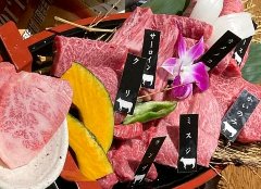 仙台牛の様々な部位が盛られている肉の盛り合わせ