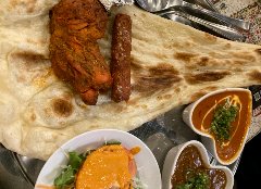 Dinner set with naan from a choice of 10 curries
