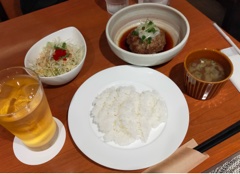 Refreshing Hamburg steak with grated ponzu sauce.