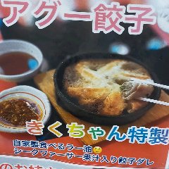 ラー油とシークワーサー果汁とアグー豚を使った餃子