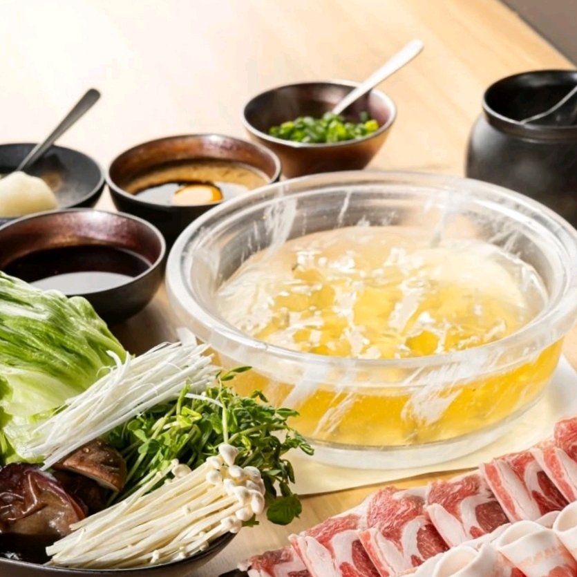 パイナップルアグー豚 もずくレタしゃぶコース (Painappuru aguu buta mozuku reta shabu koosu)