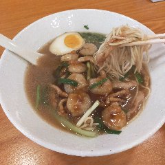 Ramen with small shrimp and meat at a ramen restaurant in Shanghai