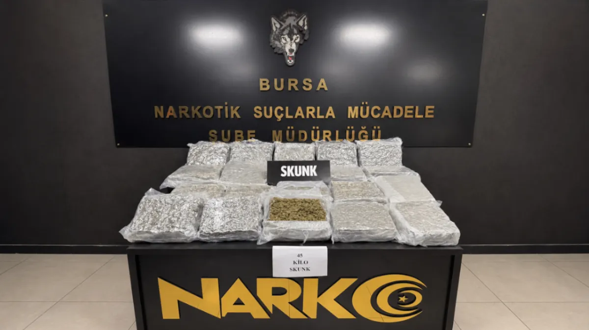 Bursa’da 45 kilo uyuşturucu ele geçirildi: 1 kişi tutuklandı