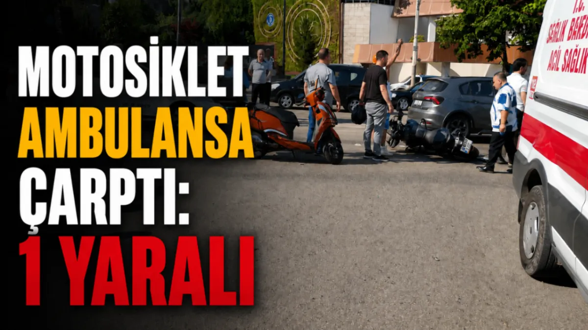 Motosiklet ambulansa çarptı: 1 yaralı
