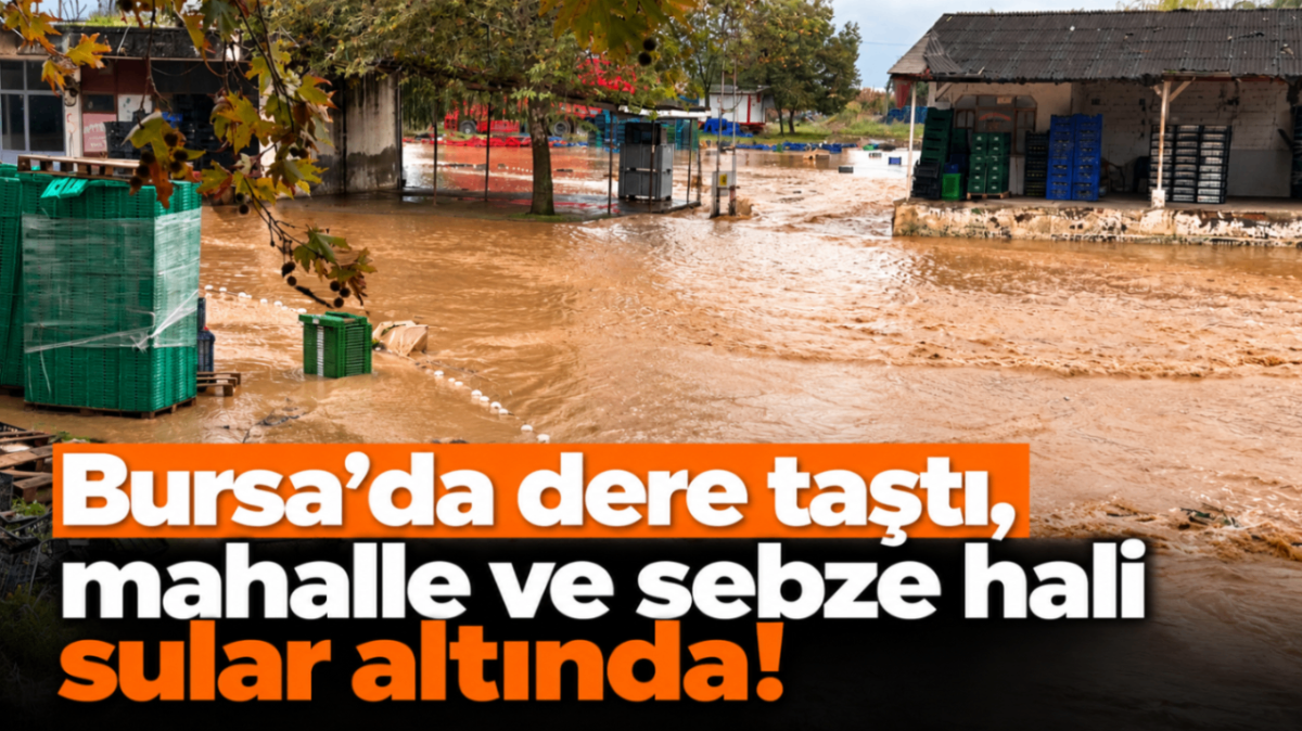 Bursa'da dere taştı, mahalle ve sebze hali sular altında!