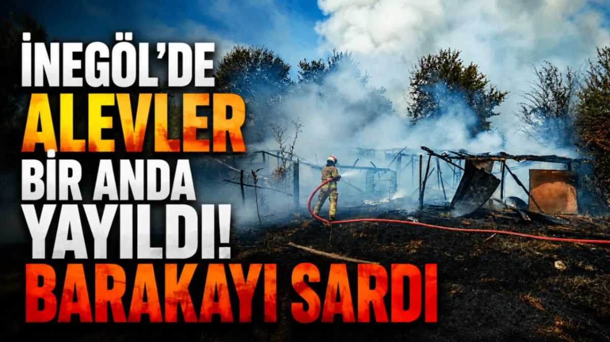 İnegöl’de alevler bir anda yayıldı! Barakayı sardı