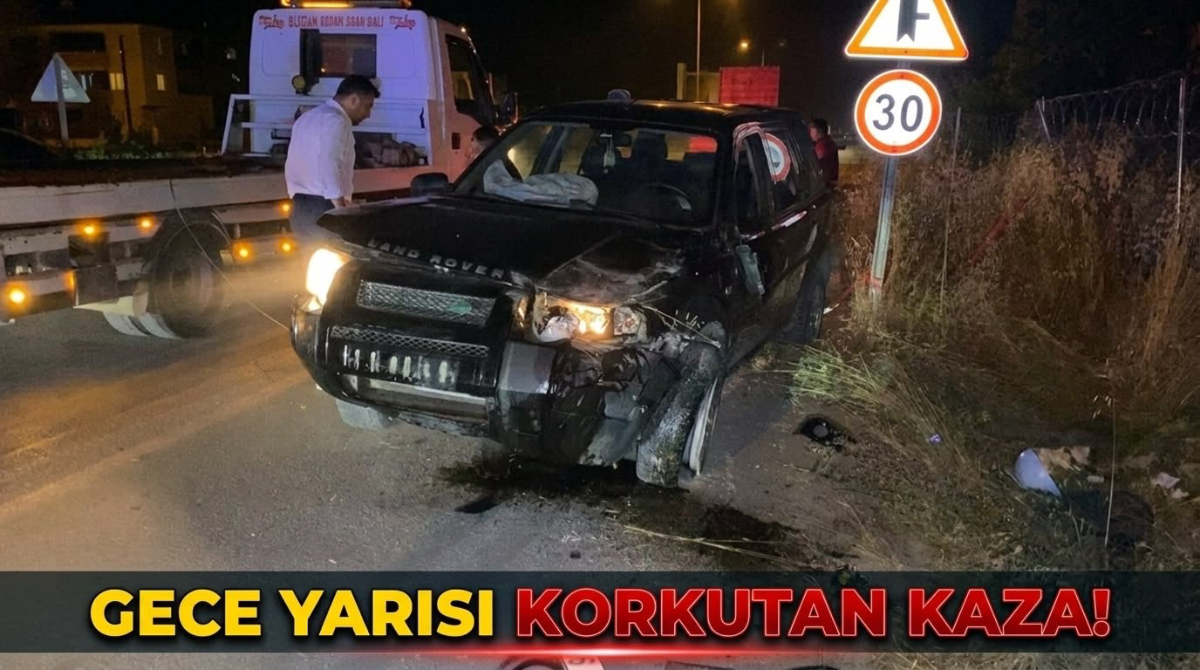 Gece yarısı korkutan kaza!