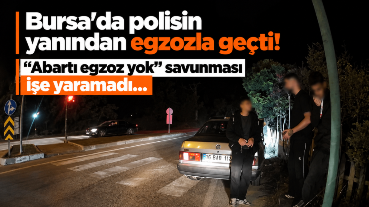 Bursa'da polisin yanından egzozla geçti! Abartı egzoz yok savunması işe yaramadı...
