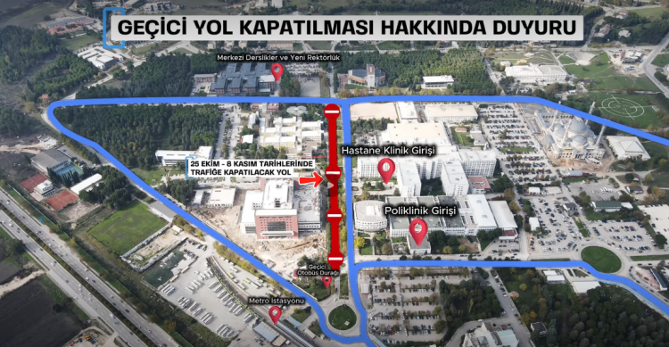 Bursa Uludağ Üniversitesi'nde yol kapatıldı! İşte açılacağı tarih...