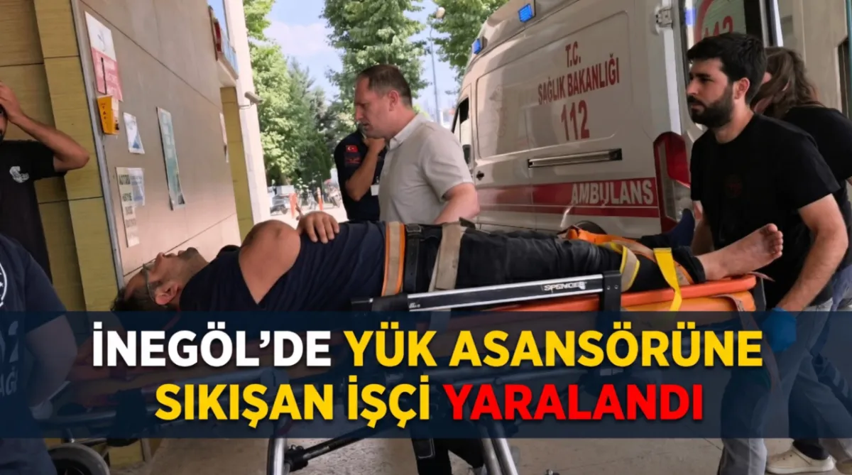 İnegöl’de yük asansörüne sıkışan işçi yaralandı