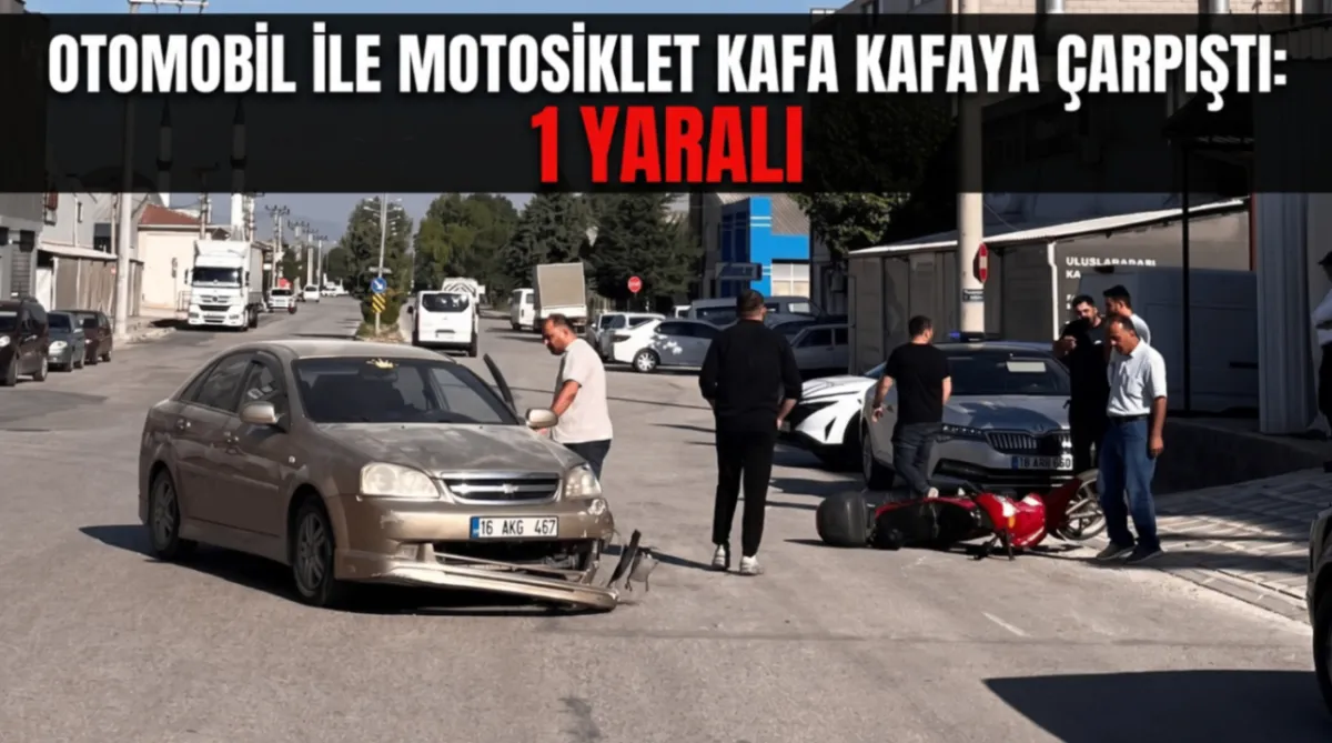 Otomobil ile motosiklet kafa kafaya çarpıştı: 1 yaralı