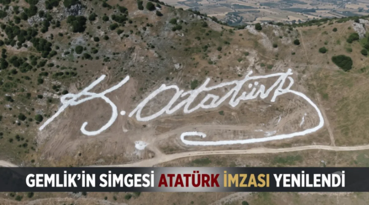 Gemlik’in simgesi Atatürk imzası yenilendi