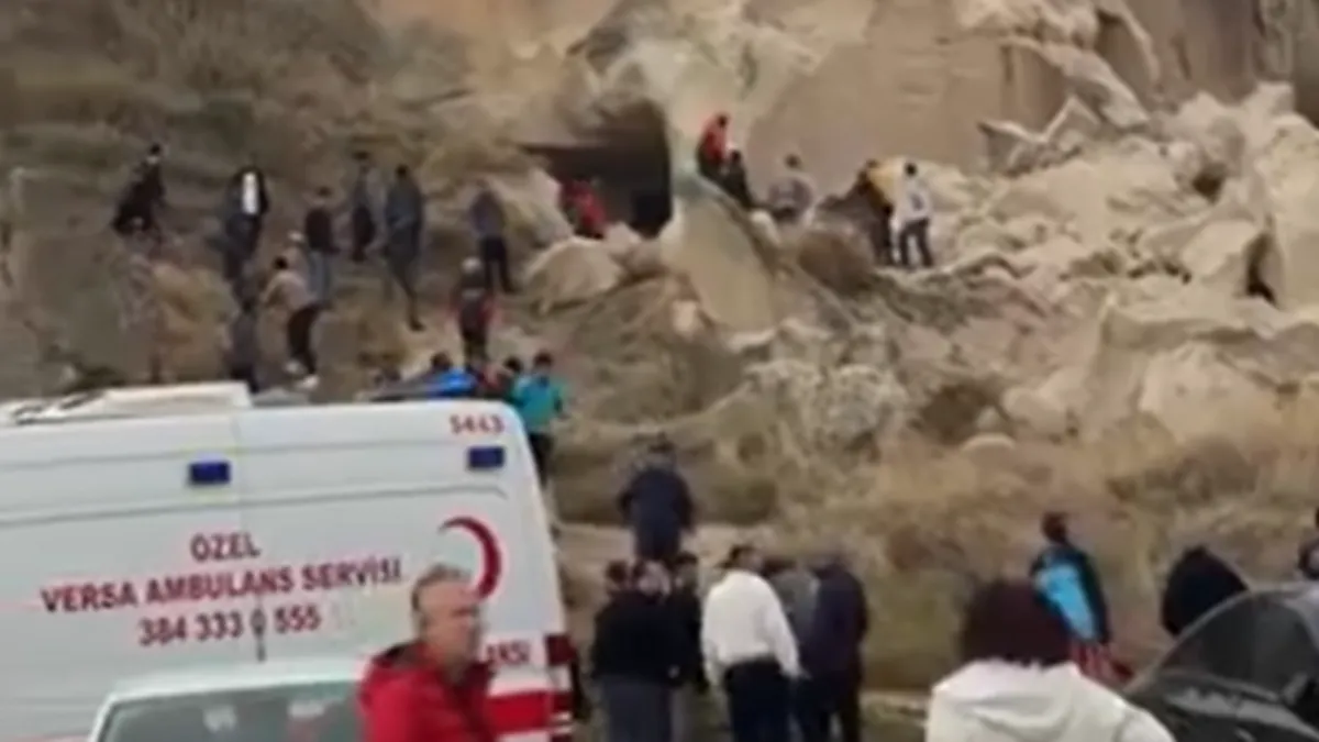 Kapadokya'da peribacası çöktü! Ölü ve yaralılar olduğu bildirildi...