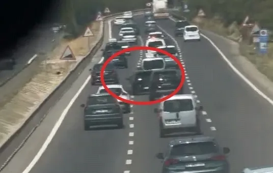 Makas atan sürücü kameraya yakalandı, ceza gecikmedi
