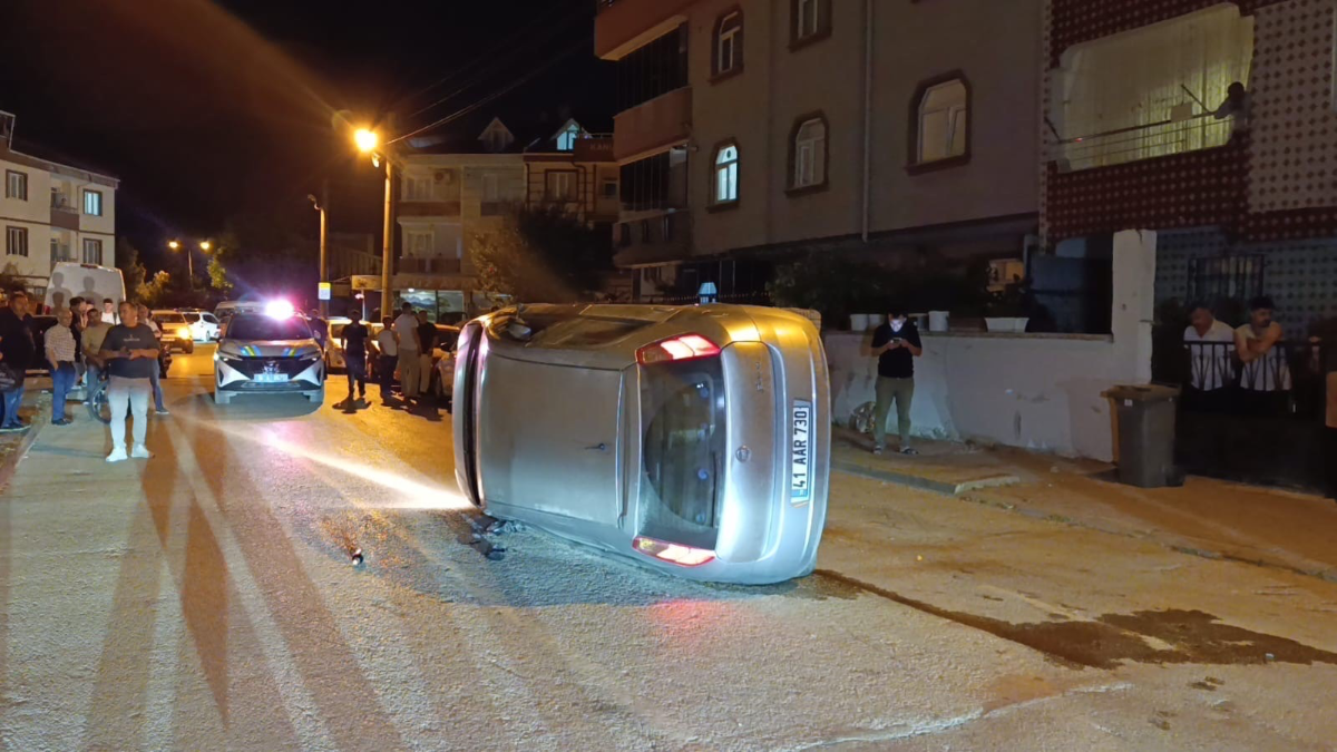 İnegöl'de gece yarısı kaza! otomobil devrildi, sürücü kayıplara karıştı