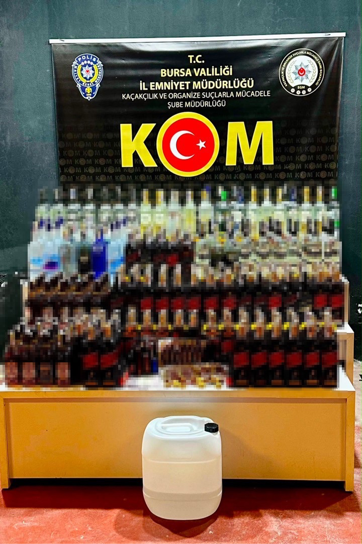 Bursa'da sahte alkol operasyonu