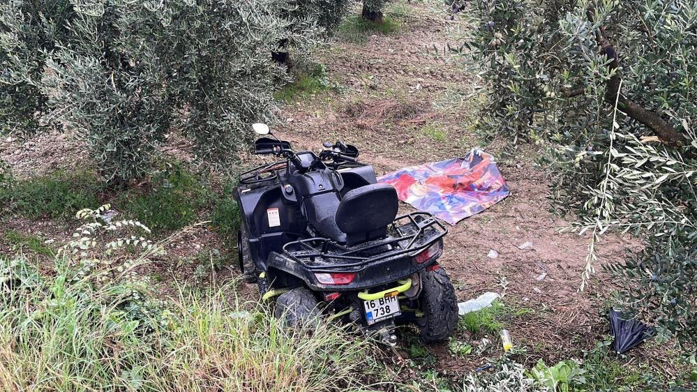 Bursa'da ATV ile giderken bir anda tarlaya uçtu! O anlar kamerada...