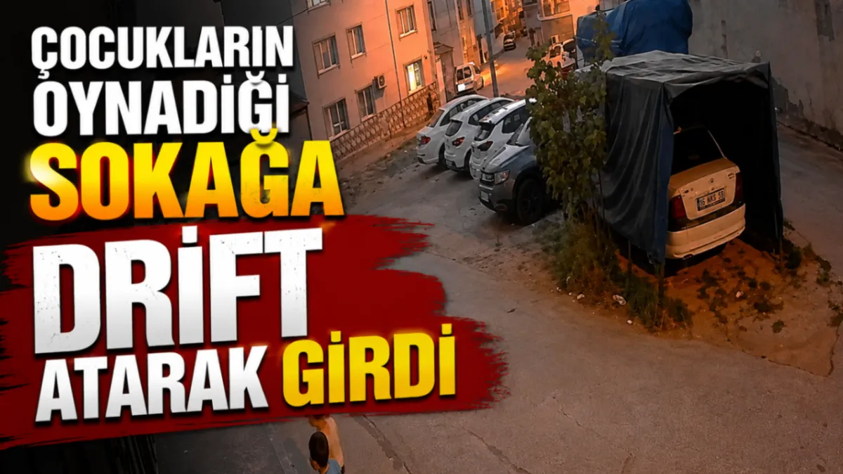 Çocukların oynadığı sokağa drift atarak girdi