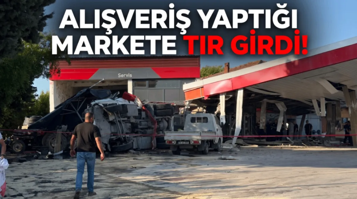Alışveriş yaptığı markete tır girdi!
