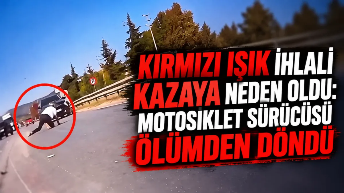 Kırmızı ışık ihlali kazaya neden oldu: Motosiklet sürücüsü ölümden döndü
