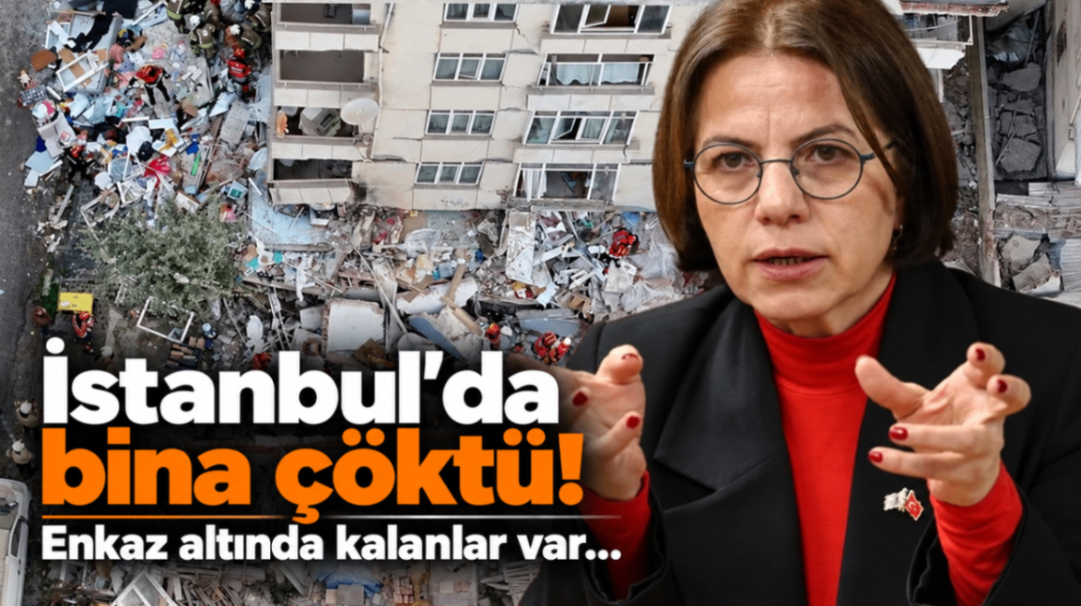 İstanbul'da bina çöktü! enkaz altında kalanlar var...