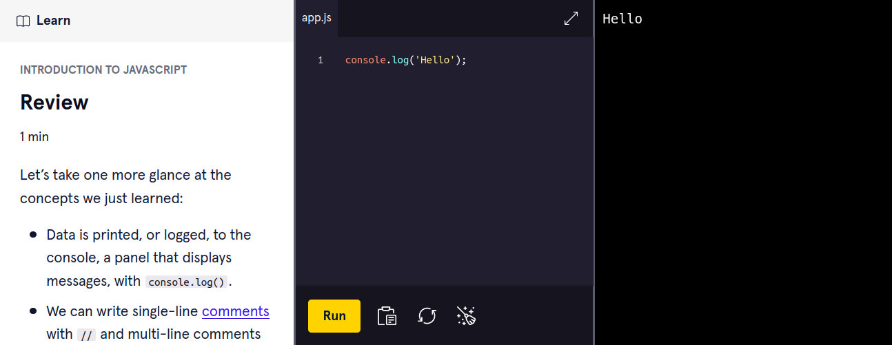 Codecademy Lesson