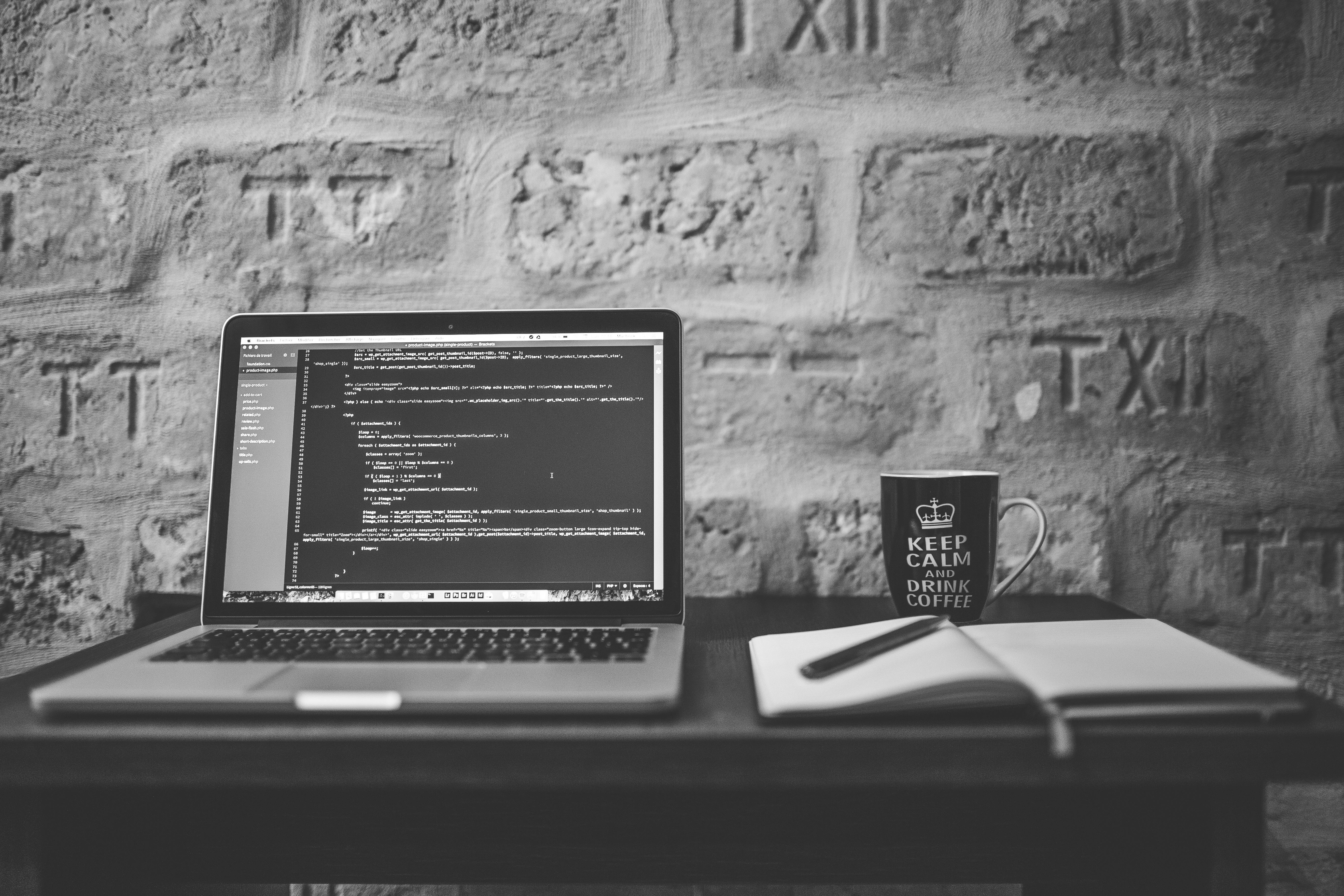 Code on screen