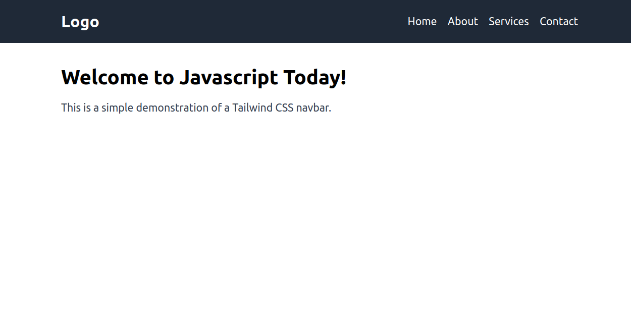 Navbar With TailwindCSS Config