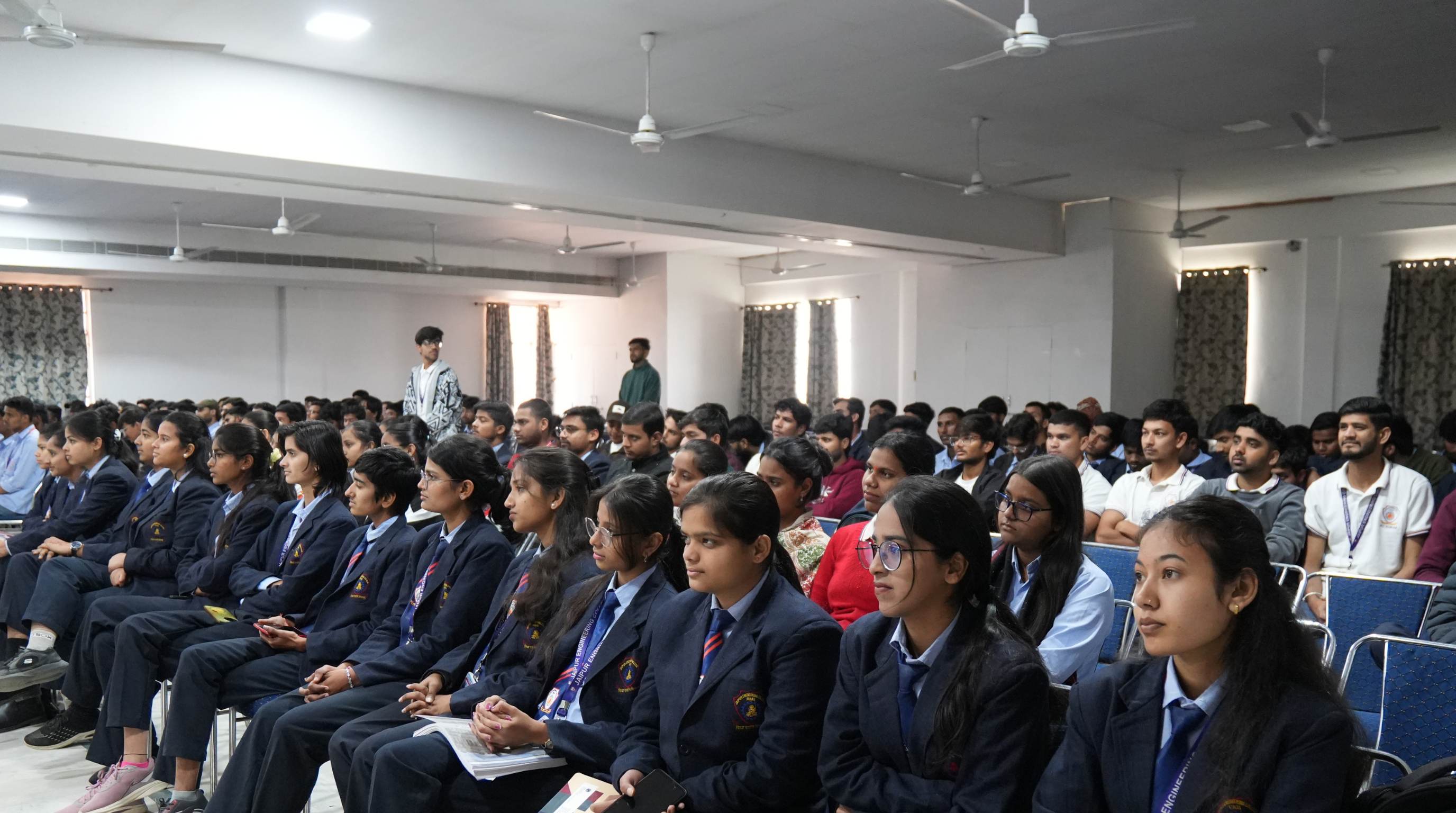 Engineering students preparing for job placements at Jaipur Engineering College