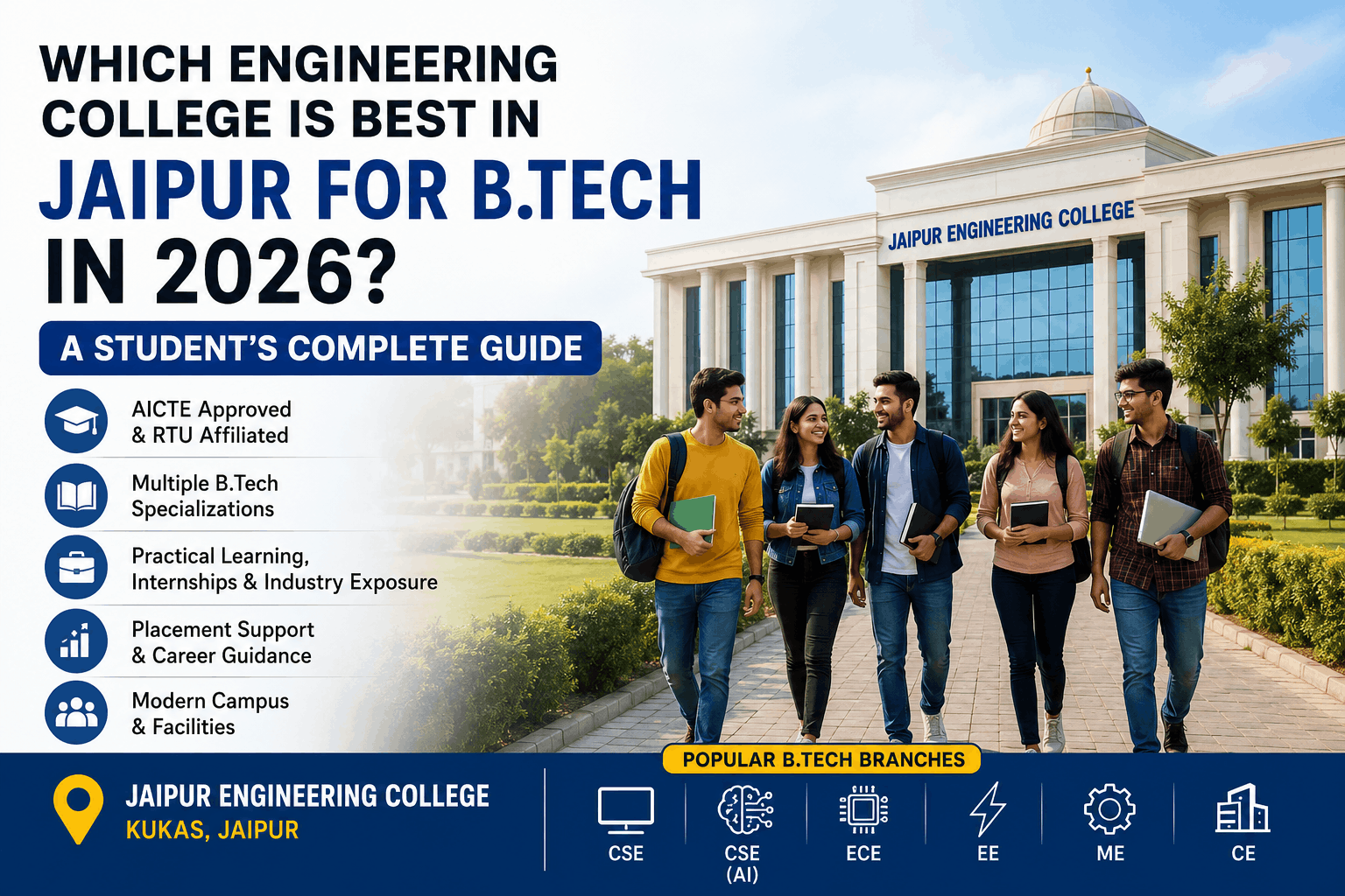 Best engineering college in Jaipur for B.Tech 2026 – Jaipur Engineering College Kukas