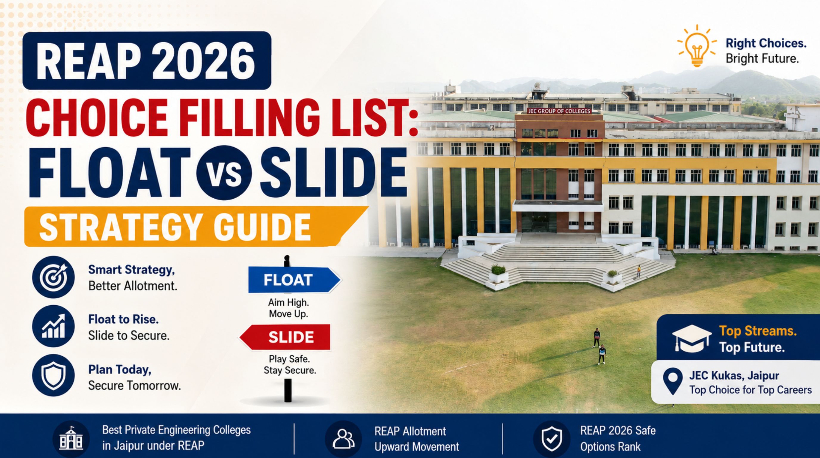 REAP Counselling 2026 Choice Filling: The Float vs. Slide Strategy for Top Jaipur Colleges