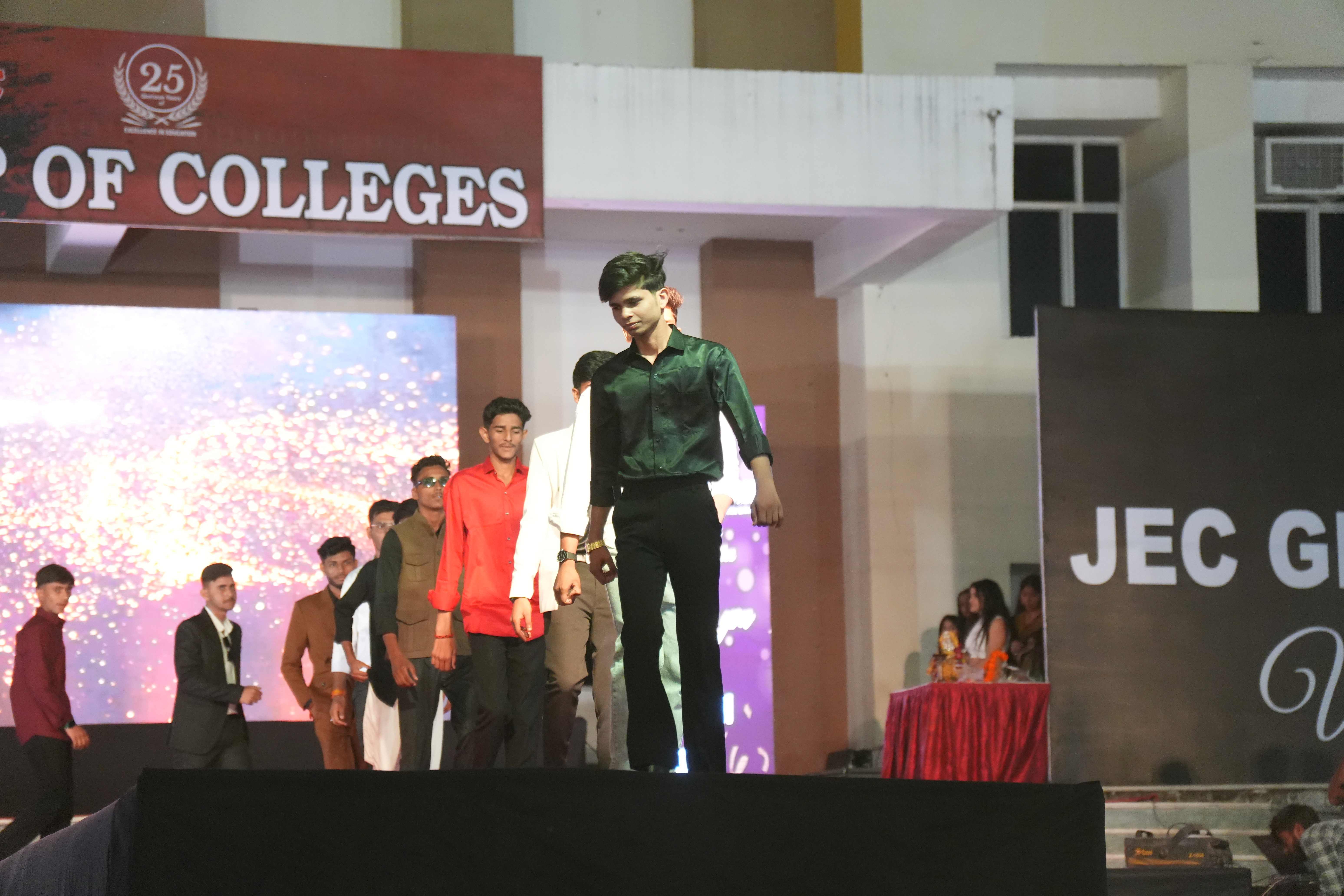 Students participating in cultural and technical events during college fest at Jaipur Engineering College