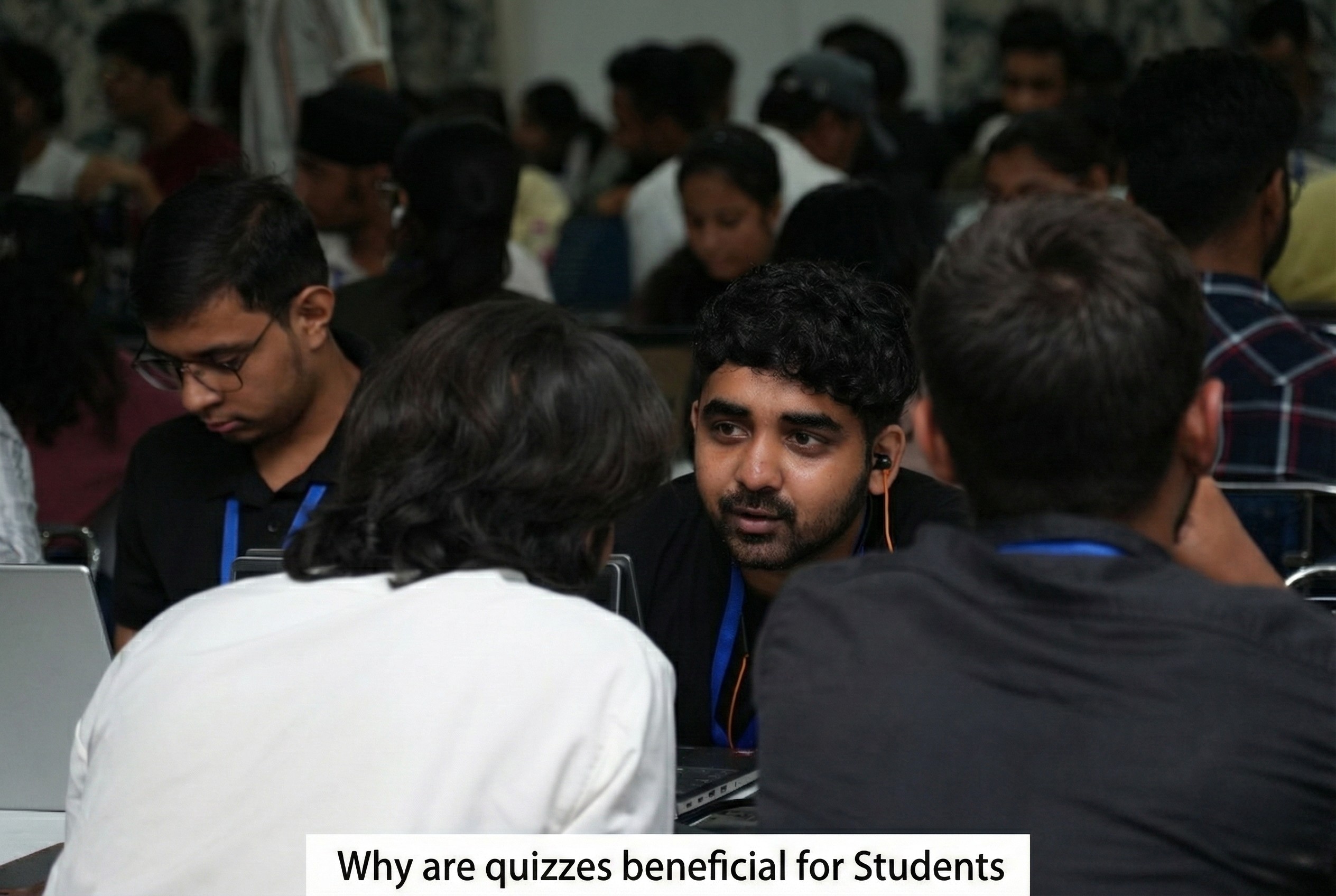 Engineering students participating in an interactive quiz competition