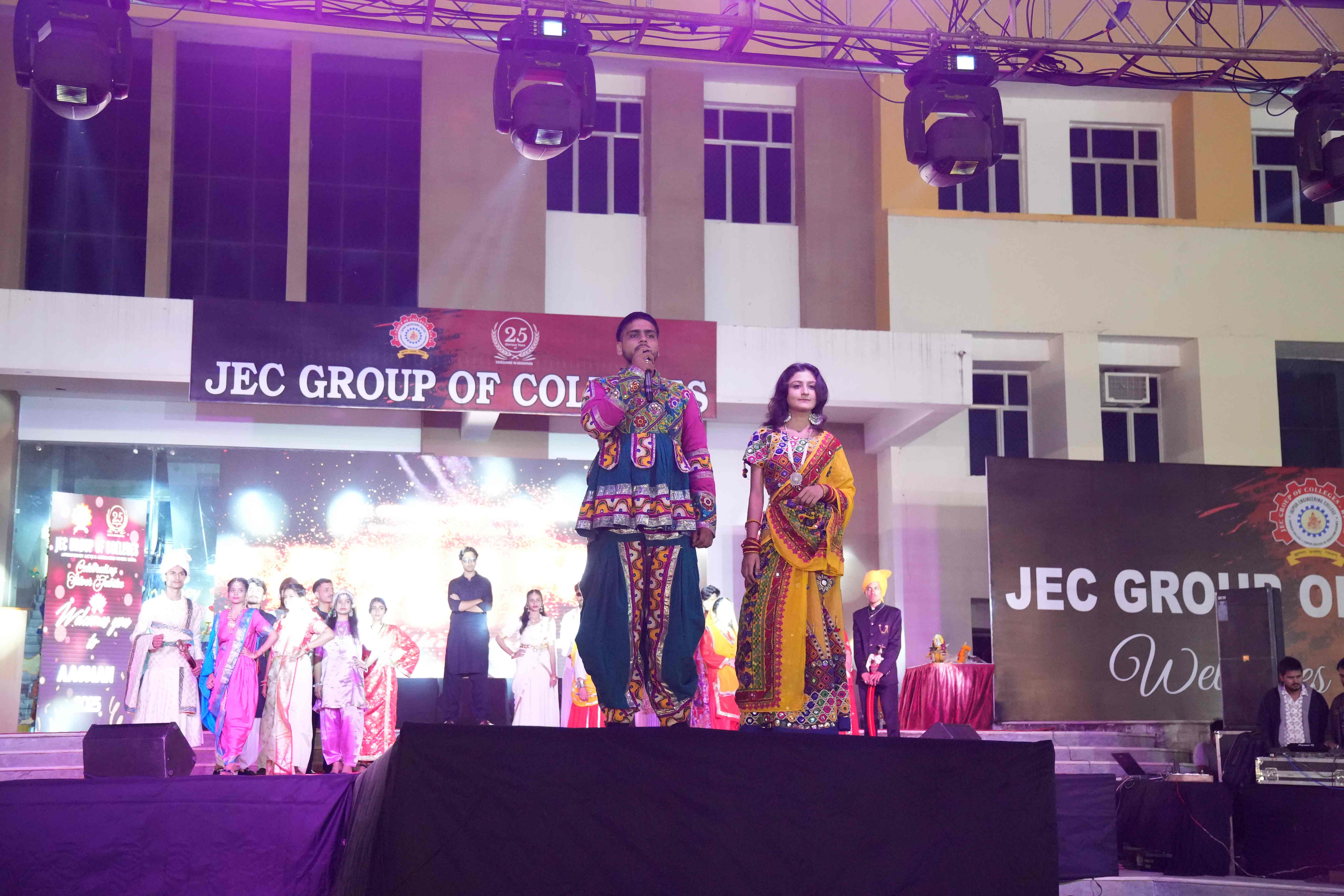 Students participating in cultural activities and workshops at Jaipur Engineering College