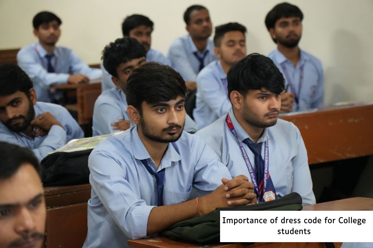 Group of engineering college students wearing dress code uniforms