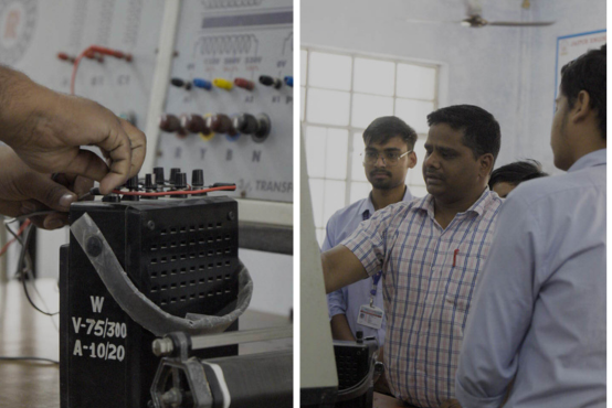 Electrical engineering students working on modern circuit design and automation tools at JEC Kukas.